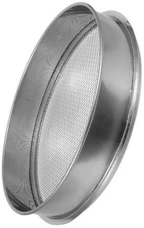 BEBEMOKO Tamis à Sol en Acier Inoxydable 30 Cm Diamètre Tamis De Jardin Maillage 4 Mm pour Compost Et Tamisage De Pierres Jardinage Polyvalent