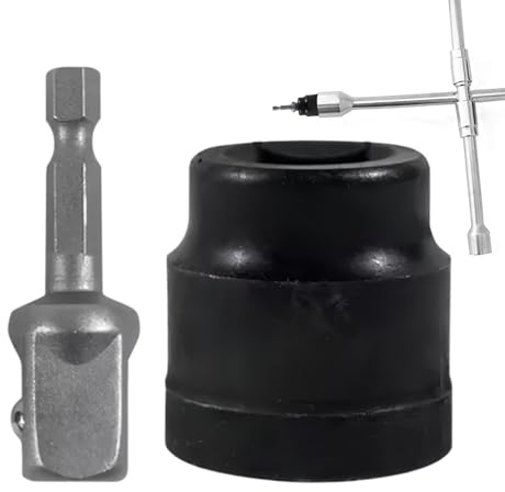 Wagenheber-Stecknuss Für Den Reifenwechsel – Stabiler Metalladapter, Zuverlässige Verriegelung | Robuster Steckverbinder Für Auto, Roadtrip, Pendler, Fahrzeugwartung, Arbeitssparender Betrieb