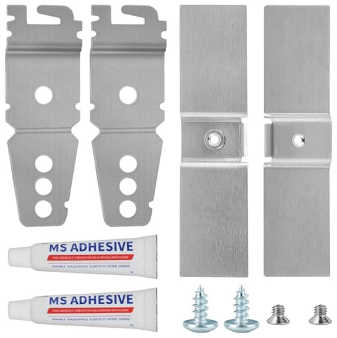 Granite Counter Dishwasher Mounting Kit Fit For Most Brand Dishwashers WP8269145 AP6012289 PS11745496, Dishwasher Mounting Brackets For Solid Surfaces, Kit Includes Bracket, Glues And Screws -2 Packs