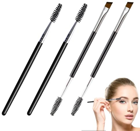 4 PCS Eyelash Eyebrow Brush Set, Flexible Eyelash Comb for Extensions and Lifting, Eye Shadow, Eyebrow Eyelash, Tinting Portable Makeup Tool