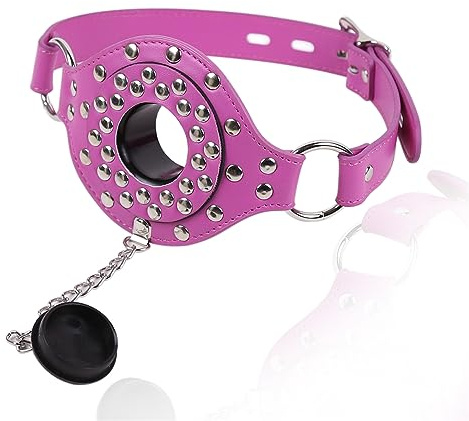 HTdangT Mordaza Bucal De Piel Sintética Con Remache, Tapón Bucal Con Mordaza Que Se Puede Abrir, Mordaza Fetiche, Esparcidor De Boca SM, Mordaza De Bola, Mordaza Bucal, Coqueteo