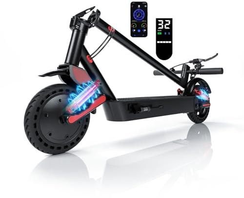 HX D06 Trottinette Électrique pour Adultes Pliable avec Batterie 36V 16 Ah, Moteur 500 W, Autonomie de 25 à 70 km,25 KM/H,Double Suspension Avant et Arrière, Pneu Plein 8,5, Écran LCD, APP
