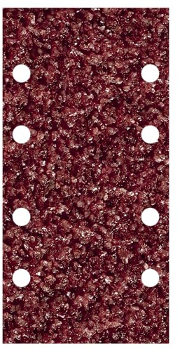 wolfcraft 10 Haft-Schleifstreifen für Holz und Metall 93 x 185 mm I 1766000 I Körnung 40 I für Schwingschleifer I gelocht für Staubabsaugung