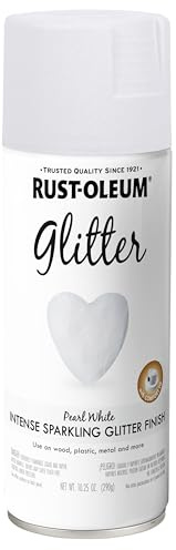 Rust-Oleum 299426 Specialty Glitter Spray Paint, 10.25 Oz, Pearl White