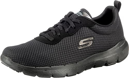 Skechers Flex Appeal 3.0 First Insight, Sneakers Mujer, Negro (Black Mesh Trim), 38 EU