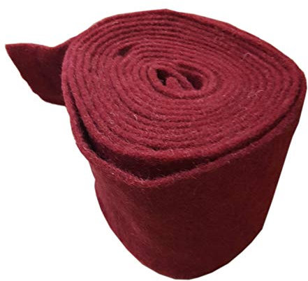 Hochwertiger & Widerstandsfähiger Filz – Breite 15cm / Länge 5m - Topfband/Bastelfilz/Wollfilz – Große Farbauswahl – Dehnbar & Druckelastisch – Tischdekoration Ostern/Weihnachten (Bordeaux)
