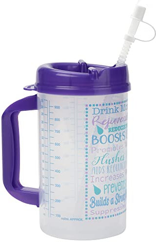 Plum Hill Hospital Cup With Lid and Straw - 32 Ounce Insulated Water Bottle