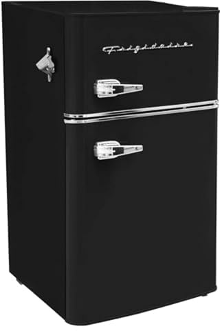 Frigidaire EFR840 Retro Mini Fridge with Freezer & Side Bottle Opener - Small 2 Door Refrigerator for Office Bar or College Dorm Room - 3.2 Cu Ft, Black