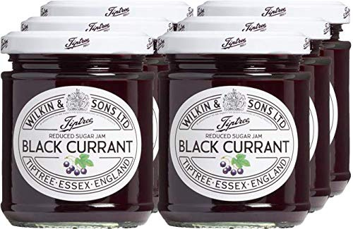 Wilkin & Sons Tiptree Black Currant Reduced Sugar Jam / 6 x 200g Jars / Vegetarian, Vegan, Coeliac, Friendly / Gluten-Free / Made in The UK