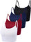 Boao Lot de 4 débardeurs courts en coton à bretelles spaghetti pour femme, hauts de sport basiques pour adolescentes, Taille S