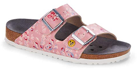 Birkenstock Damen Pantolette Arizona ESD Flower Field Rose 38