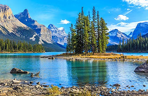 GEBIRGE Fototapete VLIES-300x223 cm (384A)-Natur Landschaft Gebirge Berge See Bäume Wald Wandtapete-Inkl. Kleister-Vliestapete Bild Dekoration Wand-Dekor Moderne Motiv-Tapete Panorama Poster XXL