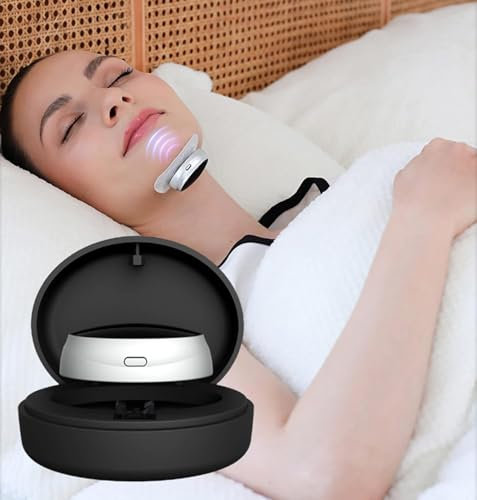 Amoyeric Dispositivo Anti-russamento per La Gola EMS, Dispositivi Automatici Intelligenti per L'aiuto al Sonno per L'apnea Notturna Tappo per Russare Regolabile Elettronico Connessione per Il Sonno