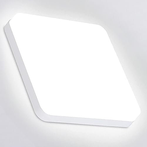 Eyesgood Plafonnier LED 36W Luminaire Plafonnier Étanche IP44 Blanc 6500K 3240LM Carré Lumières de Salle de Bain Lampe de Plafond pour Salle de Bain, Balcon, Couloir, Cuisine, Garage