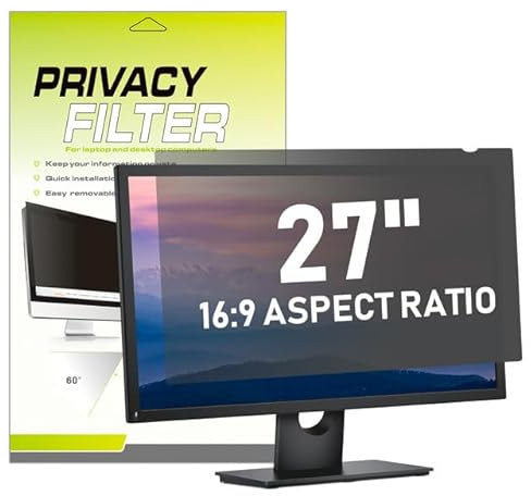 LAMA Blickschutzfilter Blickschutzfolie für 27 Zoll Monitor, Computer Monitor Universal Datenschutz Bildschirmfilter mit Sichtschutz Anti-Blaulicht und Blendschutz 16:9 (598x337mm)