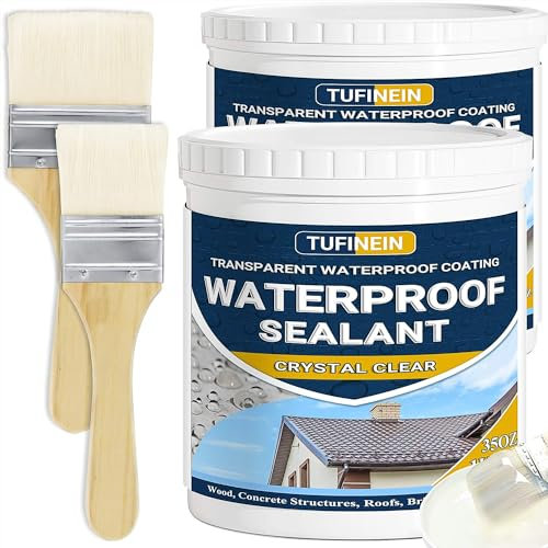 TUFINEIN Impermeabilizante Transparente 2 KG, Revestimiento Impermeable Definitivo Interiores y Exteriores, Sellador de Fugas Transparente Revestimientos Impermeables al Agua
