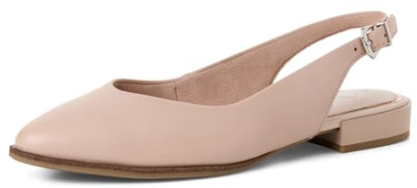 MARCO TOZZI Women Ballerinas soft Feel Me Footbed Leather soft Lining Pointed, pink (NUDE), 7.5 UK