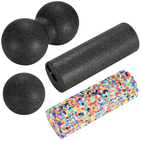 4 Stück Faszienrolle Set, Faszienball Sets, Massageball Klein, Erdnuss Faszien Ball, Massagebälle Set, Massage Balls, für Wirbelsäule Fuß Nacken Rücken Hand Muskelmassage