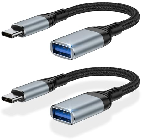 GiGreen Adapter USB C auf USB, [2 Stücke] OTG Adapter USBC, Typ C auf USB3.0 OTG Kabel Kompatibel mit iPhone 16/15 Pro Max, Samsung Galaxy S25/S24/S23/S22 Ultra, iPad mini, MacBook Pro/Air, Huawei