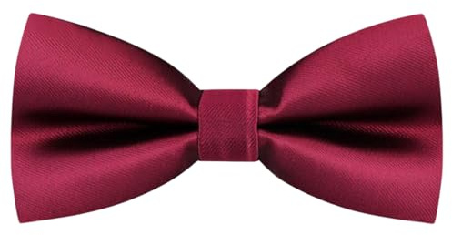 HISUNBEN Nœud papillon avec crochet, Nœud Papillon pour Homme Réglable en gabardine de smoking solide, Couleur unie Noeud papillon pour Noeud papillon pour enfants et hommes pour Mariage-Rouge-13