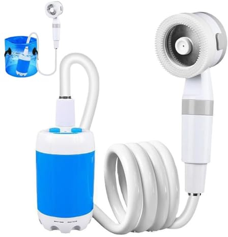 Camping Shower Pump - Rechargeable Outdoor Shower Head Sprayer, Portable Shower Head with Hose for Camping, Rechargeable Outdoor Shower Head Sprayer with Digital Display