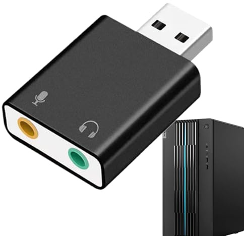 USB-ljudkortadapter,USB-ljudkort USB 3,5 mm Audio Stereo Adapter | Ljudkortstillbehör, USB-kortutrustning för bärbara datorer Stationära datorer, inga drivrutiner behövs