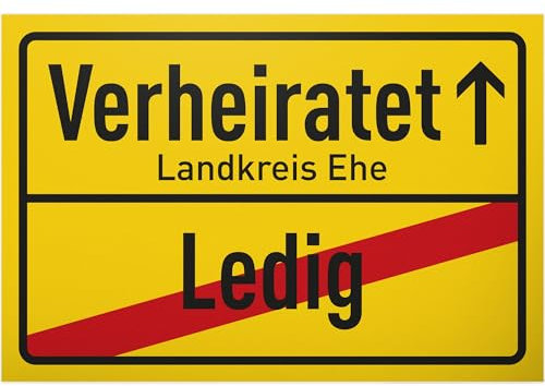 DankeDir! Verheiratet Ortsschild - Schild 30 x 20 cm - Hochzeitsdeko Fotobox Partydeko Accessoires JGA - Brautpaar Hochzeitsgeschenk Geschenk Hochzeitskarte Deko Idee Hochzeit