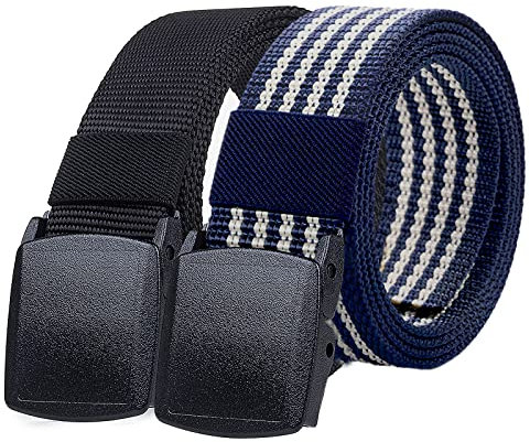 TENINE 2 Stück Taktischer Gürtel, Unisex Gürtel für Damen & Herren 3.8cm Breite Nylon Canvas Stoffgürtel Militär Web Arbeitsgürtel Verstellbarer 135cm mit Schnellverschluss YKK Schnalle