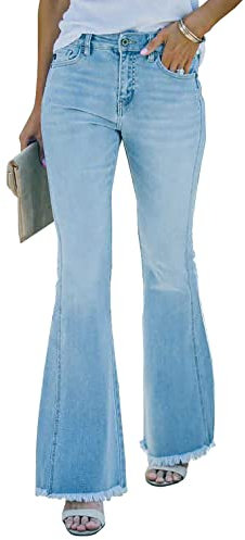 Necooer Jeans Für Damen Bootcut Jeans Mit Bell Bottom Stretch Übergröße Stretch Hohe Taille