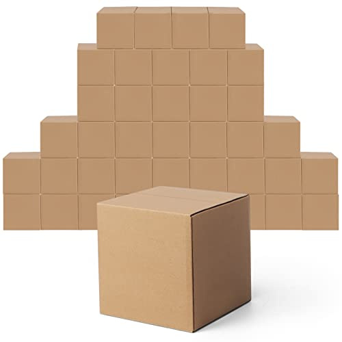 EYMPEU Carton Emballage Colis 15.3X15.3X15.3cm cm, Lot de 40 Boites Carton d'Expédition en Marron