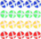 LATRAT 20 Stück Kinder Klettballspiel Fangballspiel Ballspiel Set Ersatzbälle Paddle Ball Spiel Klett Wurfspiel für Drinnen Draußen,4-Farben