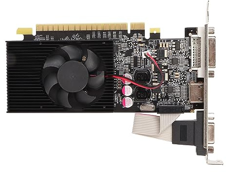 Yanmis GT 730 Grafikkarte, 64Bit GDDR3 810/1000MHz PCI Express 2.0 Gaming GPU Grafikkarte, HDMI VGA DVI mit Lüfter für Büro- und PC-Gaming