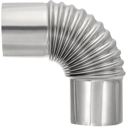 PATIKIL 90 Degree Stove Pipe, 1Pcs 2.36 Inch Elbow Stainless Steel Chimney Flue Extension for Outdoor Camping Tent Wood Stove Accessories Vent Exhaust, 5.12 Inch Length