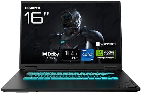 Gigabyte Gaming A16 Laptop - 16, 165Hz WUXGA, Intel Core i7-13620H, NVIDIA RTX 5060 GPU, 16GB DDR5 5200MHz, 1 x Gen4 1TB SDD, Windows 11 Home, 2Y Warranty, Dolby Atmos, GAMING A16 CVHI3UK894SH