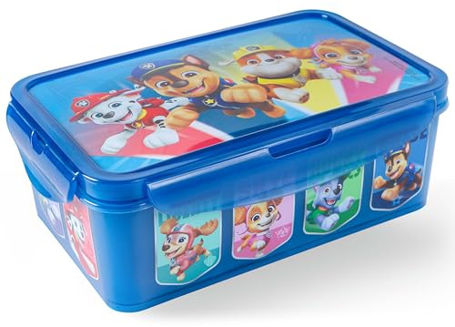p:os PAW Patrol Chase lunchlåda barn 1,1 l med fack – Bentolåda | Fack och klämstängning med tätning, i blått - matlåda och vesperburk för Kita och skola, från 3 år