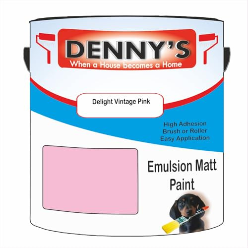 Premium Interior Wall & Ceiling Emulsion Paint – Delight Vintage Pink – Rich Matt Finish, Durable & Washable, Low Odour, Ideal for Living Rooms, Bedrooms & Hallways (1 Litre Tin)