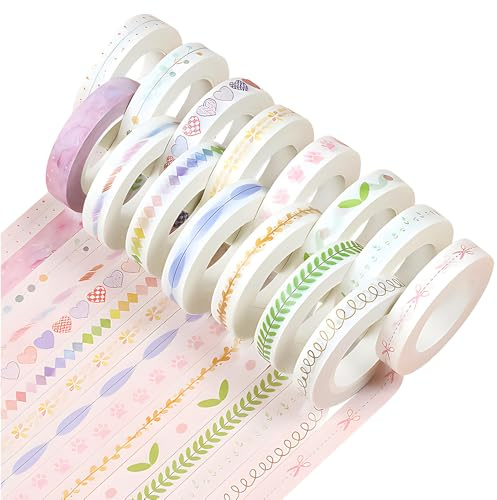FEIHS 15 rouleaux Washi Tape,Ruban adhesif decoratif,pour la décoration