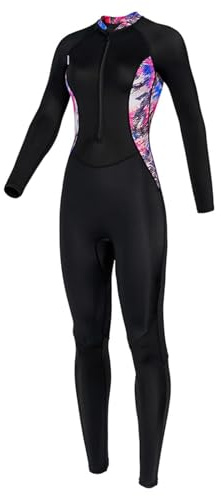 Aomiun Traje De Baño De Manga Larga para Mujer con ProteccióN Solar UPF 50, Traje Neopreno Una Pieza Secado Rápido para Surf Y Snorkel, Baño con