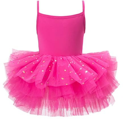 pvucpot Enfants Filles Robe Ballet lac des cygnes Costume Danse Tutu col en V Camisole Justaucorps sans Manches Ballerine Gymnastique Tenue Vêtements de Danse