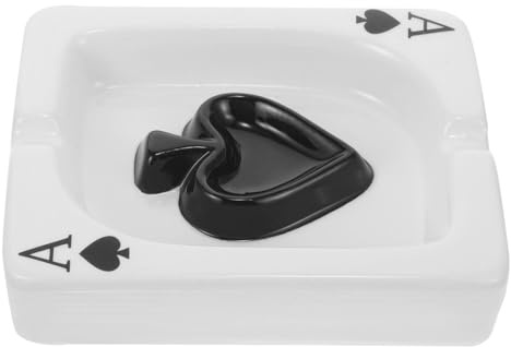 BUTIFULSIC Cenicero Decorativo Estilo Europeo Diseño de Cartas para Sala y Comedor, Accesorio Funcional para Muebles de Hogar y Accesorios de Escritorio