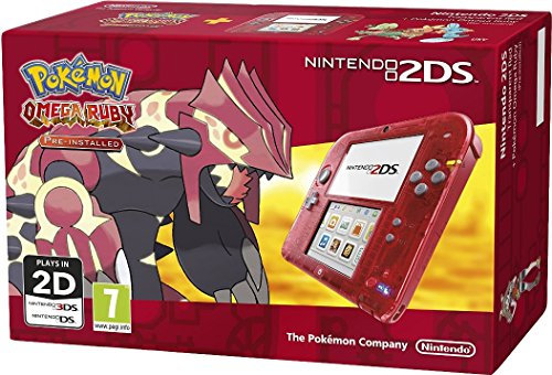 Nintendo Handheld Console 2DS - Transparent Red with Pokemon Omega Ruby