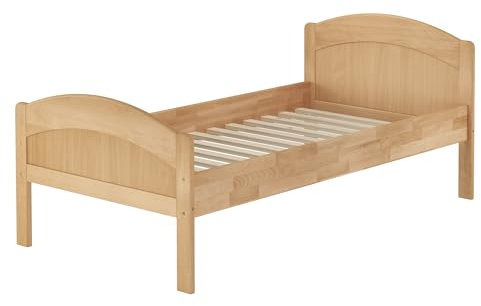 Erst-Holz Massivholzbett geschwungenes Seniorenbett Buche Natur 90x200 Einzelbett Bettgestell 60.75-09