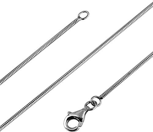 Avesano Schlangenkette Damen 925 Sterling Silber – Lange Halskette 60 cm – Italienische Silberkette ohne Anhänger – Edler Damenschmuck – 101021-060