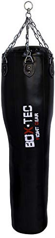 BOX-TEC Boxsack | Sandsack | Uppercut, gefüllt inkl. Sechspunkt-Kette mit Drehwirbel, schwarz