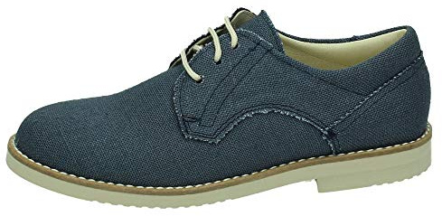 YOWAS 21100 Mocasin Lino Azul NIÑO Zapato COMUNIÓN Lino 34