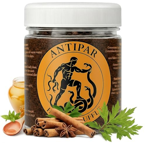 AntiPAR: Depurativo intestinal y desintoxicante para el colon en humanos - Comprimidos masticables amargos para personas con ajenjo, canela y polvo de raíz de cúrcuma. Curación de 12 días