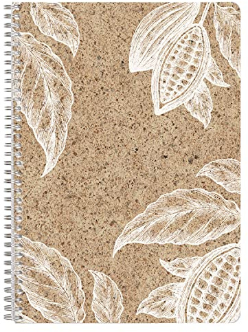 Clairefontaine 83544C - A Spiral Notebook Cover Paper made with cocoa shells - A4 21 x 29.7 cm 148 Lined Pages with Margin 90g ivory paper - 3 visuals, random delivery