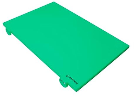 SENO & SENO Tabla de cocina 60 x 40 x 2 cm de polietileno con retenedores | Color verde | Antiadherente y resistente a los golpes | para cocina y gastronomía