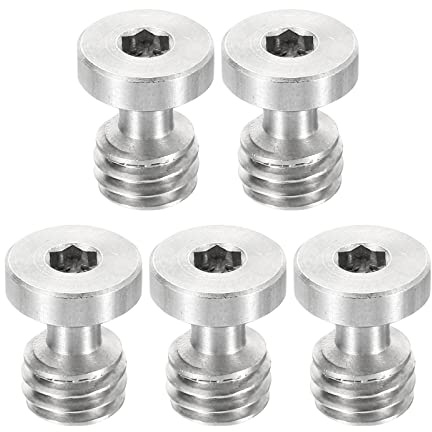 PATIKIL 3/8-16 Filettatura 16mm Lunghezza Fotocamera Rapido Rilascio Vite Treppiede Vite 5pz Acciaio Inossidabile Piatta Scanalatura Viti per DSLR Fotocamera Rig Accessori Argento