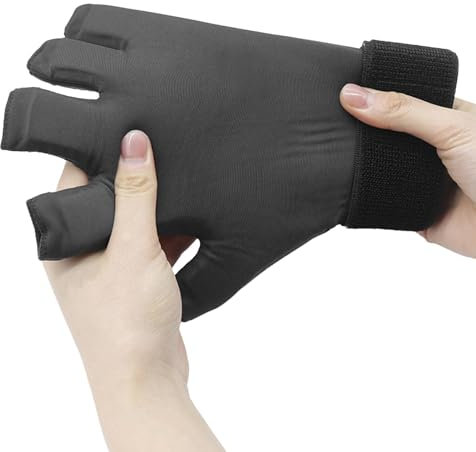 Eishandschuhe für die Hände, Ice Pack Kühlhandschuhe, Eishandschuhe, Handgelenkschoner, Handschützer, Eiswickelhandschuhe aus festem Gel, verstellbar für warme und kalte Kompresse